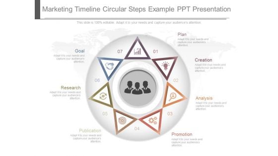 Marketing Timeline Circular Steps Example Ppt Presentation