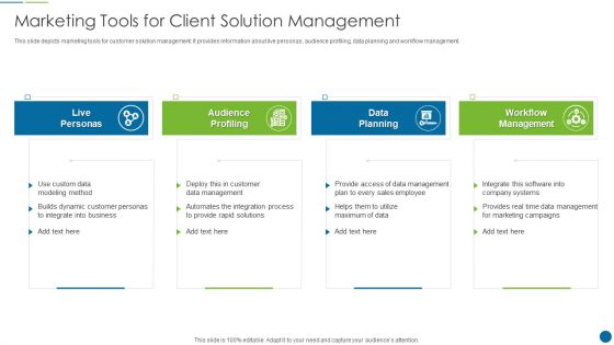 Marketing Tools For Client Solution Management Themes PDF