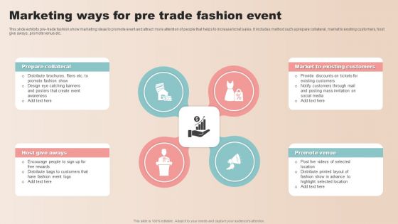 Marketing Ways For Pre Trade Fashion Event Professional PDF