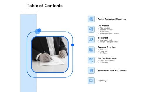 Marketing Workflow Automation Proposal Table Of Contents Ppt PowerPoint Presentation Pictures Background Designs PDF