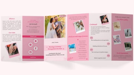 Marriage Ceremony Management Brochure Trifold Marriage Ceremony Management Brochure Trifold