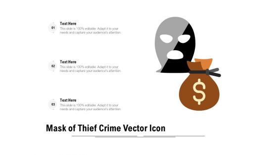 Mask Of Thief Crime Vector Icon Ppt PowerPoint Presentation Gallery Slides PDF