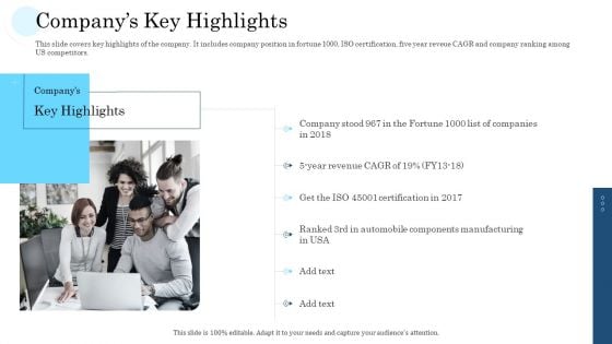 Mass Producing Firm Performance Assessment Companys Key Highlights Slides PDF