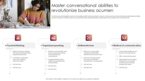 Master Conversational Abilities To Revolutionize Business Acumen Ideas PDF Master Conversational Abilities To Revolutionize Business Acumen Ideas PDF