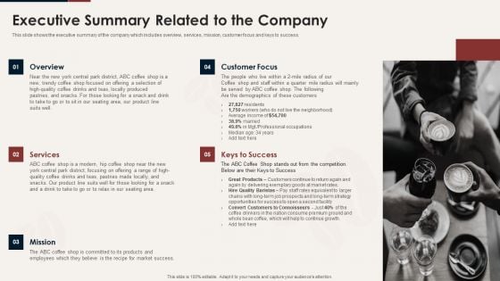 Master Plan For Opening Bistro Executive Summary Related To The Company Rules PDF