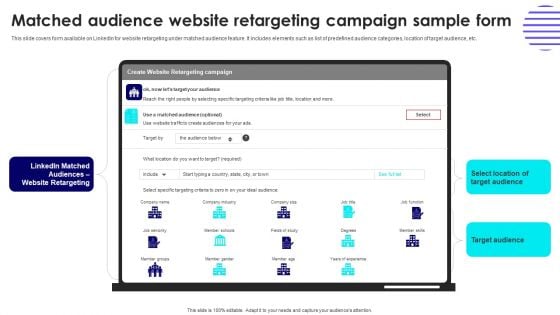 Matched Audience Website Retargeting Campaign Sample Form Designs PDF