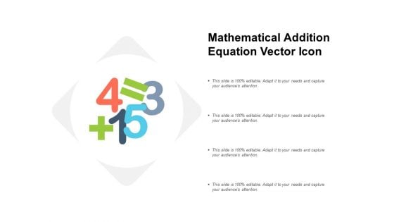 Mathematical Addition Equation Vector Icon Ppt Powerpoint Presentation Model Elements