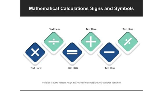 Mathematical Calculations Signs And Symbols Ppt PowerPoint Presentation File Infographics PDF