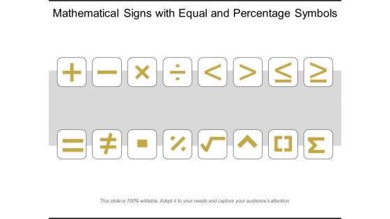 Mathematical Signs With Equal And Percentage Symbols Ppt PowerPoint Presentation Gallery Skills PDF
