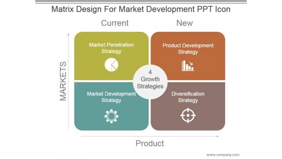 Matrix Design For Market Development Ppt Icon