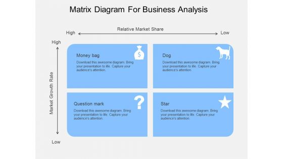 Matrix Diagram For Business Analysis Powerpoint Template