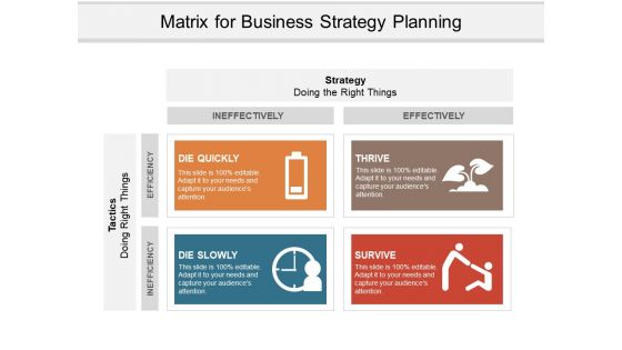 Matrix For Business Strategy Planning Ppt PowerPoint Presentation Outline Templates PDF