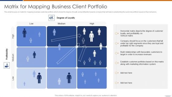 Matrix For Mapping Business Client Portfolio Icons PDF