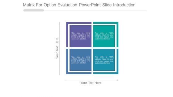 Matrix For Option Evaluation Powerpoint Slide Introduction