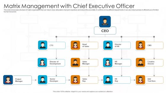 Matrix Management With Chief Executive Officer Pictures PDF