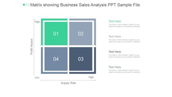 Matrix Showing Business Sales Analysis Ppt PowerPoint Presentation Introduction