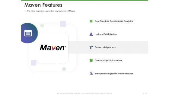 Maven Getting Started Guide Maven Features Ppt PowerPoint Presentation Layouts Example PDF Maven Getting Started Guide Maven Features Ppt PowerPoint Presentation Layouts Example PDF