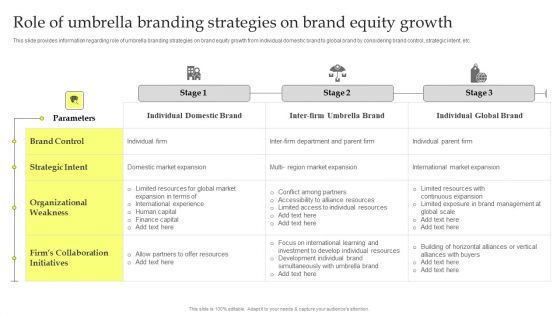 Maximizing Brand Growth With Umbrella Branding Activities Role Of Umbrella Branding Strategies On Brand Equity Brochure PDF