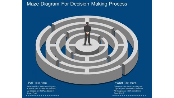Maze Diagram For Decision Making Process Powerpoint Template