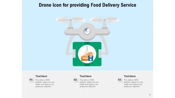 Meal Delivery Icon Customer Drone Icon Ppt PowerPoint Presentation Complete Deck