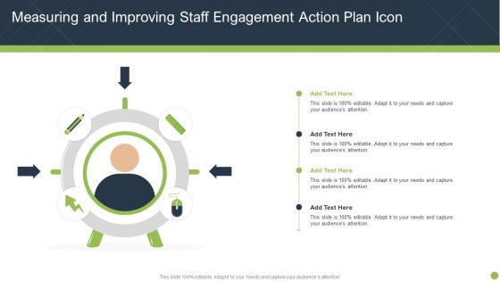 Measuring And Improving Staff Engagement Action Plan Icon Professional PDF