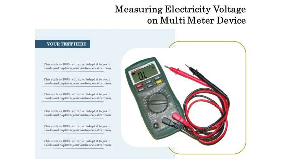 Measuring Electricity Voltage On Multi Meter Device Ppt PowerPoint Presentation Gallery Pictures PDF