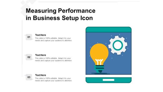 Measuring Performance In Business Setup Icon Ppt PowerPoint Presentation Gallery Example PDF