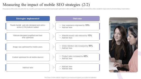 Measuring The Impact Of Mobile Seo Strategies Mobile Search Engine Optimization Guide Brochure PDF