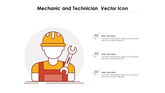 Mechanic And Technician Vector Icon Ppt PowerPoint Presentation Gallery Styles PDF