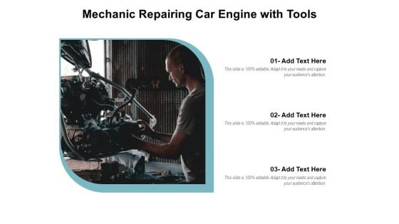 Mechanic Repairing Car Engine With Tools Ppt PowerPoint Presentation File Diagrams PDF