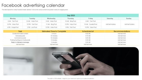 Media Advertising Facebook Advertising Calendar Designs PDF