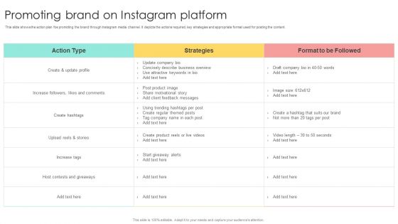 Media Advertising Promoting Brand On Instagram Platform Graphics PDF