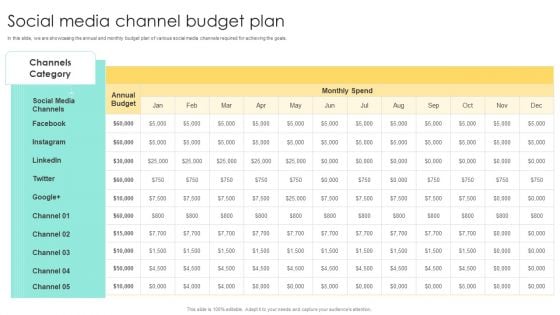 Media Advertising Social Media Channel Budget Plan Rules PDF