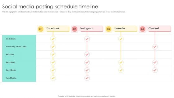 Media Advertising Social Media Posting Schedule Timeline Formats PDF