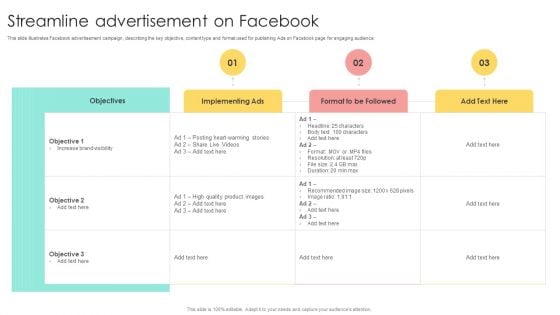 Media Advertising Streamline Advertisement On Facebook Guidelines PDF