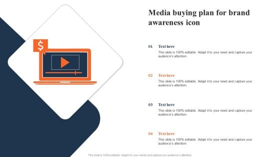 Media Buying Plan For Brand Awareness Icon Ppt PowerPoint Presentation Inspiration Portrait PDF