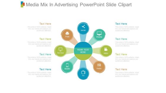 Media Mix In Advertising Powerpoint Slide Clipart