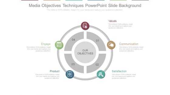 Media Objectives Techniques Powerpoint Slide Background