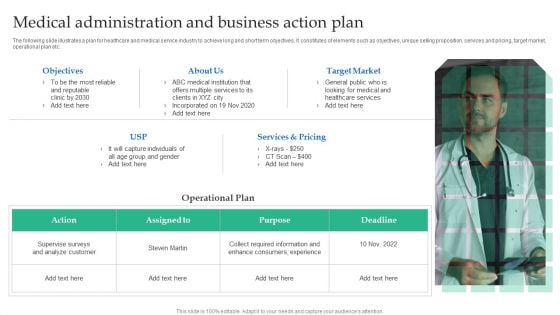 Medical Administration And Business Action Plan Sample PDF