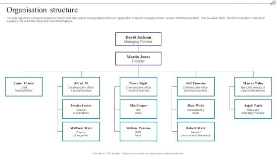 Medical Care Company Overview Organisation Structure Clipart PDF