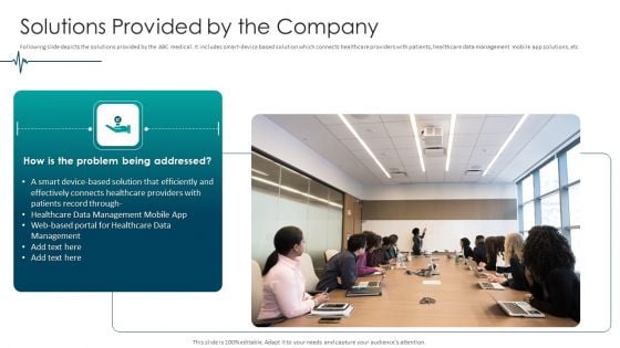 Medical Care Solutions Provided By The Company Introduction PDF