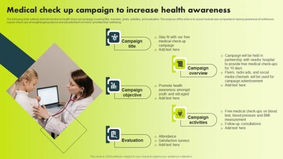 Medical Check Up Campaign To Increase Health Awareness Professional PDF Medical Check Up Campaign To Increase Health Awareness Professional PDF
