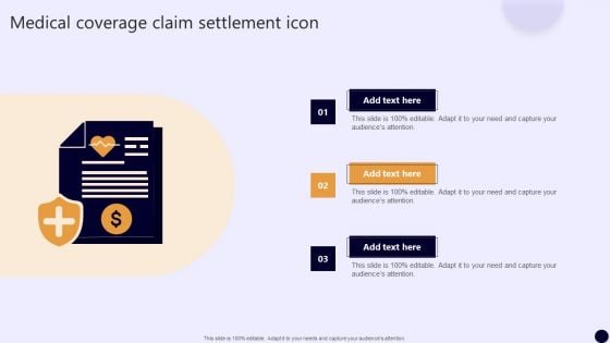 Medical Coverage Claim Settlement Icon Designs PDF