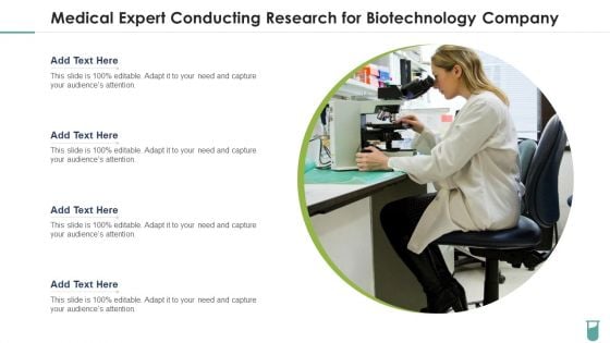 Medical Expert Conducting Research For Biotechnology Company Demonstration PDF