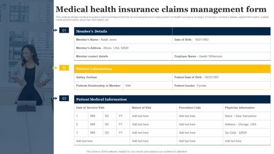 Medical Health Insurance Claims Management Form Inspiration PDF