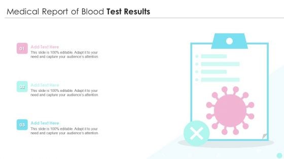 Medical Report Of Blood Test Results Infographics PDF