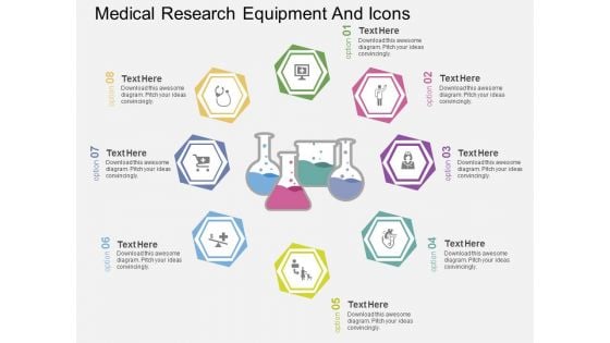 Medical Research Equipment And Icons Powerpoint Template