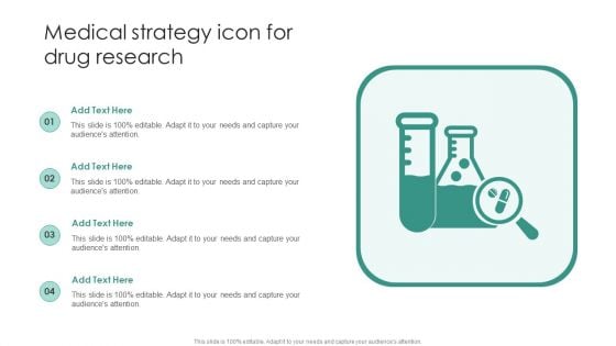 Medical Strategy Icon For Drug Research Pictures PDF