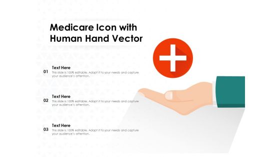 Medicare Icon With Human Hand Vector Ppt PowerPoint Presentation Visual Aids Ideas PDF