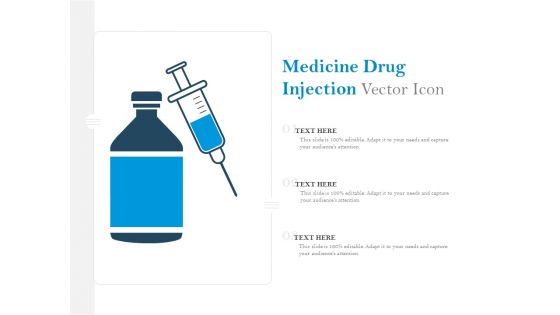 Medicine Drug Injection Vector Icon Ppt PowerPoint Presentation Styles Smartart